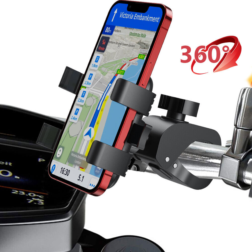 Motorcycle Mobile Phone Holder 360 Rotatable Bicycle Cellphone Bracket