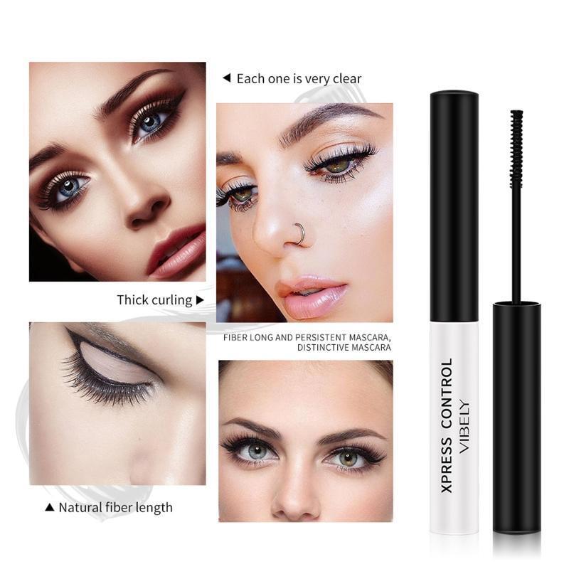 Skinny Black Mascara,Ultra Fine Waterproof Mascara,Fine Brushed Mascaras No Flak