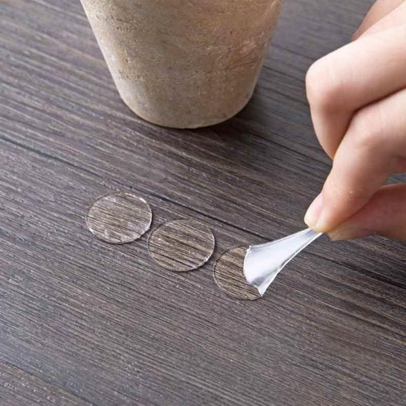 70 Pcs Round Traceless Transparent Tape Removable Sticky Gel Tape for DIY Craft