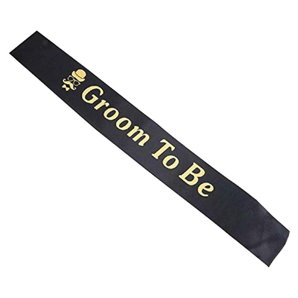Groom to Be Sash Band Bachelor Bridal  Decorations Black