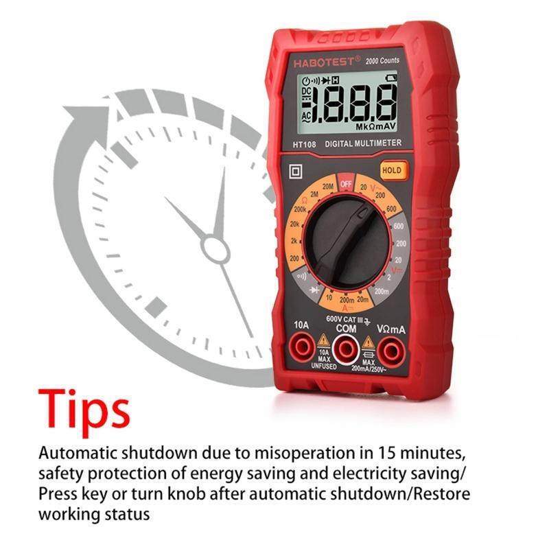 Digital Multimeter AC DC Voltage DC Current Resistance Diode Tester for Home