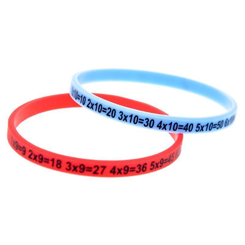 12x Silicone Multiplication Table Bracelets Jewelry for Memorized the Formulas
