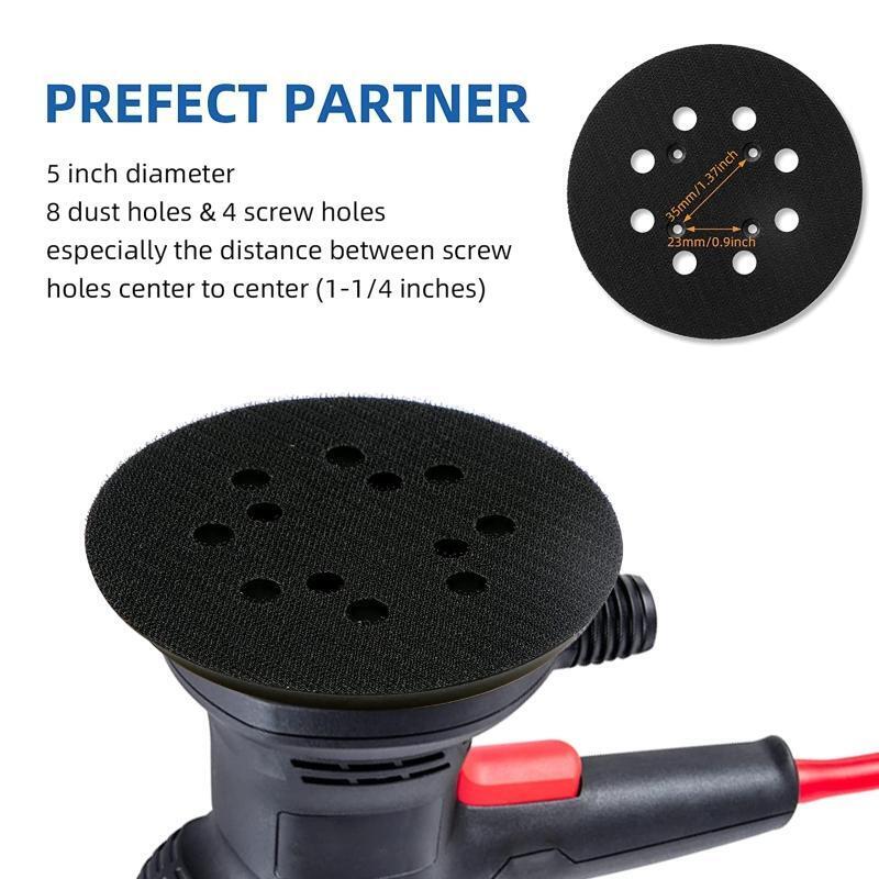 3x/Set 5'' 4 Eyes Sanding Pad Fit for BO5041 M9202B Hook and Loop Polishing Disc