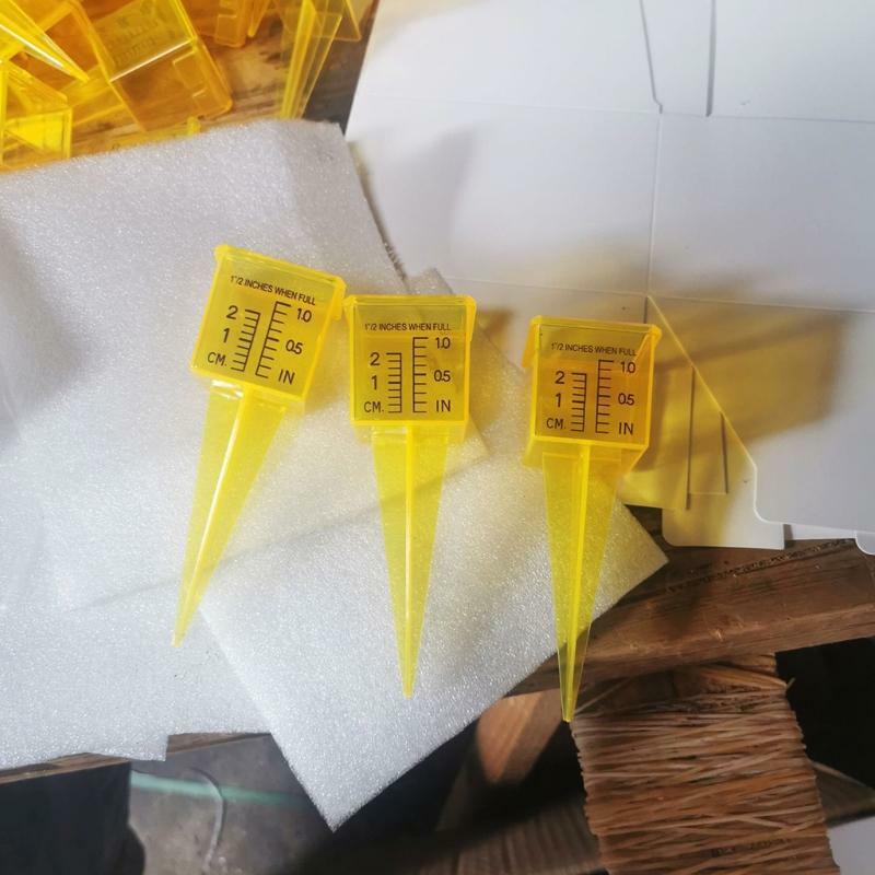 Plastic Small 3/4x1/2" Rain Gauge/Sprinkler Wide Mouth Bright Yellow Outdoor