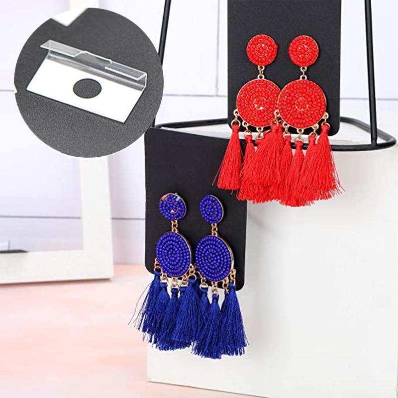 100 Pcs Lip Hanger for Earring Necklace Card Display Self-Adhesive Lip Adapter