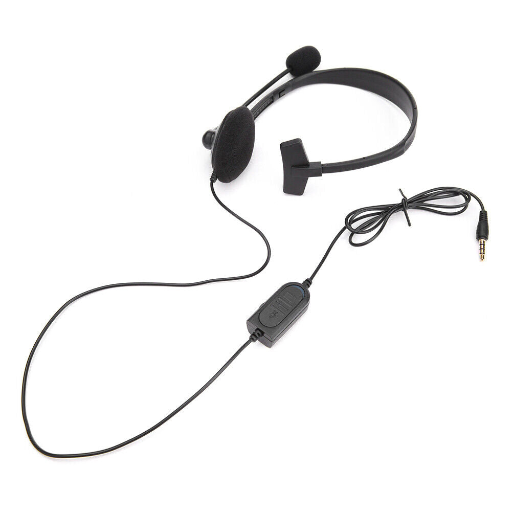 3.5mm Wired Monaural Headset with Noise Cancelling Mic for PS4 Controller