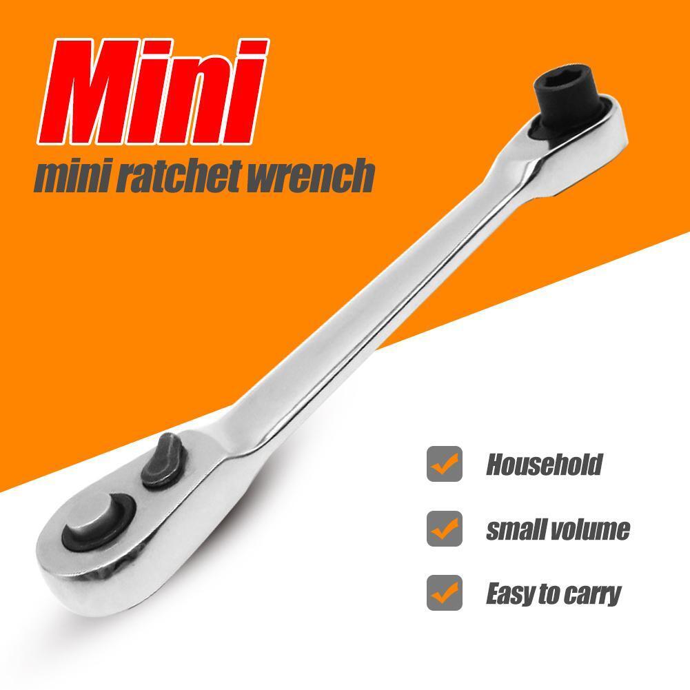 1/4 inch Mini 72 Tooth Ratchet Wrench CR-V Socket Spanner Car Repair Tool