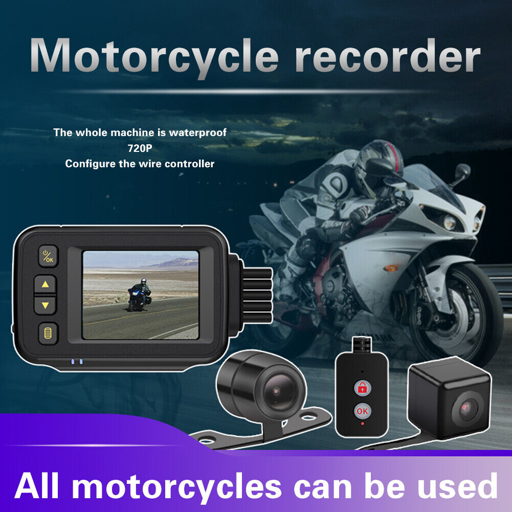 MT30A Waterproof 720P HD Motorcycle Motorbike Dash Cam + Rear View Camera