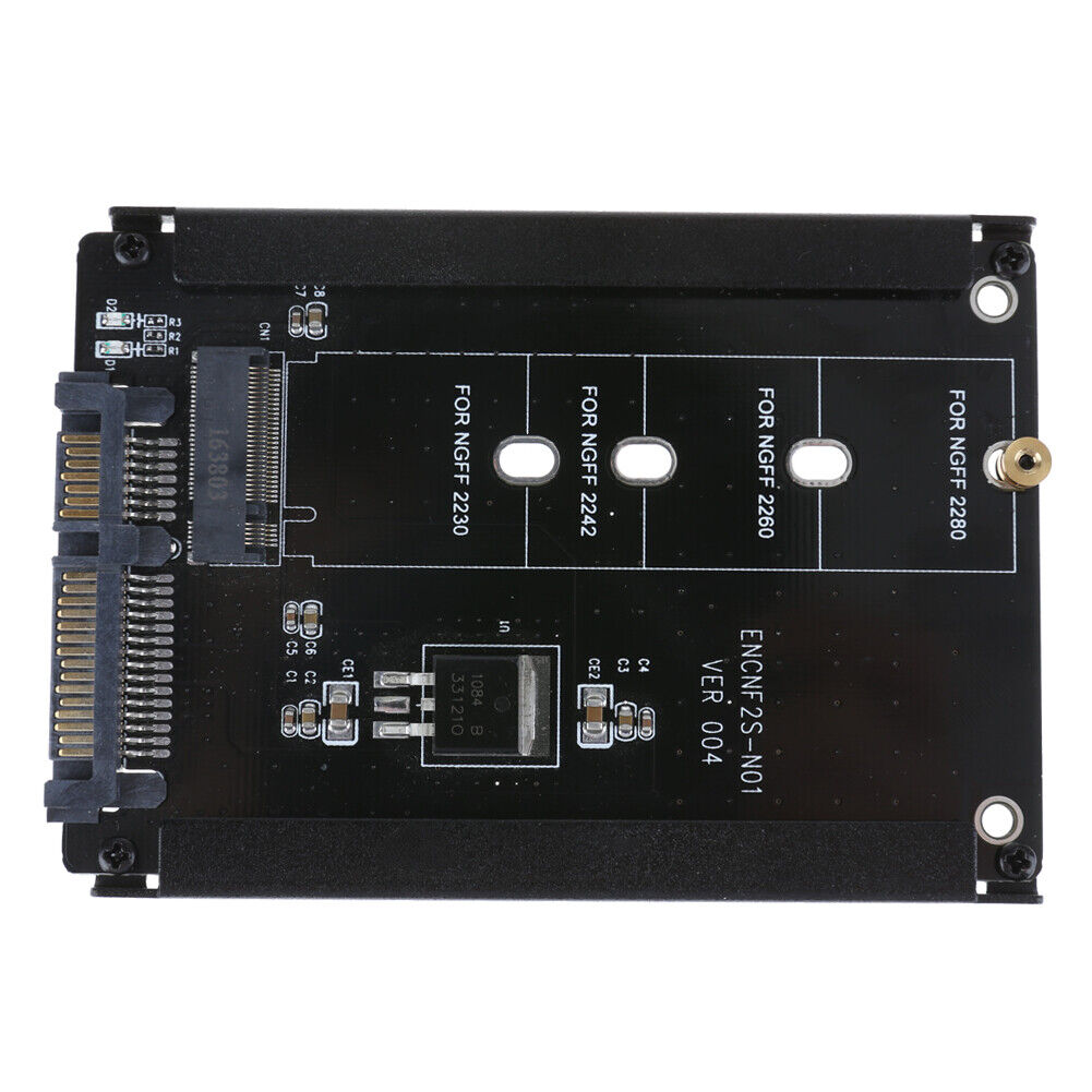 Black Metal Cased CY B+M Socket 2 M.2 NGFF (SATA) SSD to 2.5 SATA Adapter