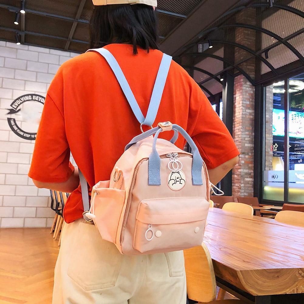 Animal Pattern Waterproof Backpacks Women Shoulder Crossbody Bags (Pink)