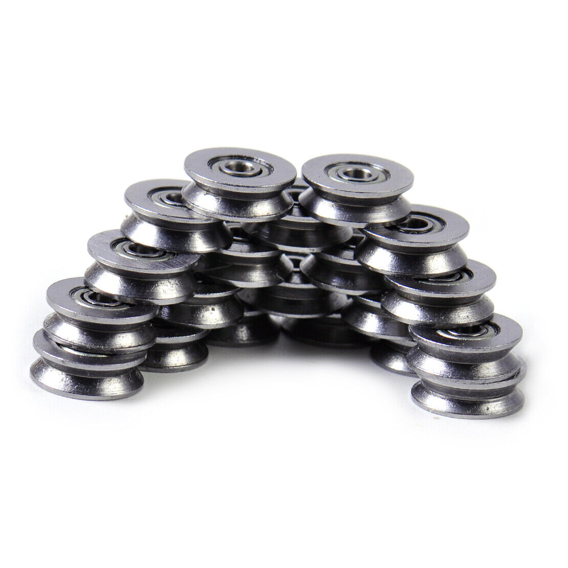 20pcs Deep V Groove Roller Guide Wire Pulley Rail Track Ball Bearing 3x12x4mm Li
