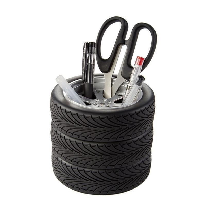 Novelty Tire Pencil Pen Holder Paint Brush Holder Stylish Home Desk Ornemants