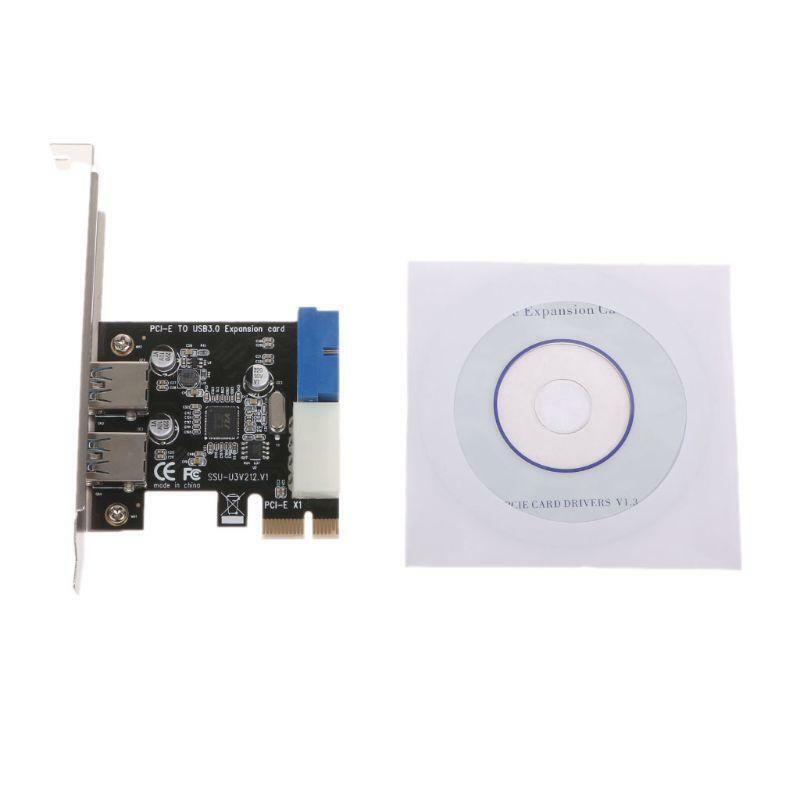 2 Port 19Pin Header PCI Express USB 3.0 Card Adapter 5Gbps Transfer Rate