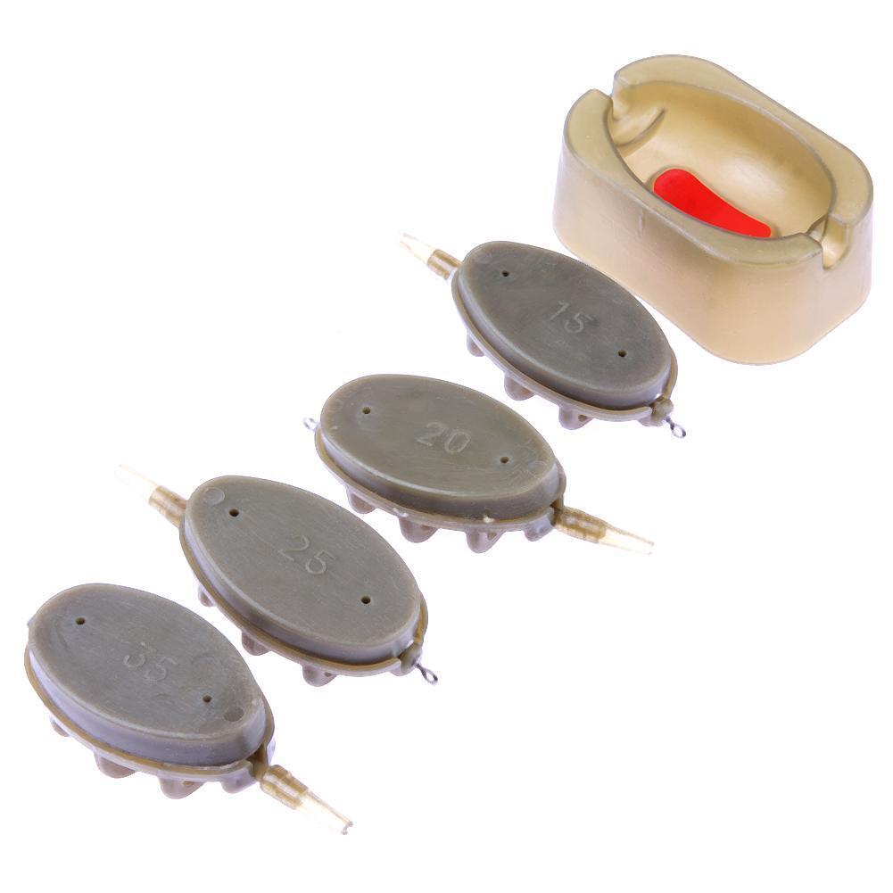 Inline Method Carp Fishing Feeder 4 Feeders Mould Set(15g/20g/25g/35g)