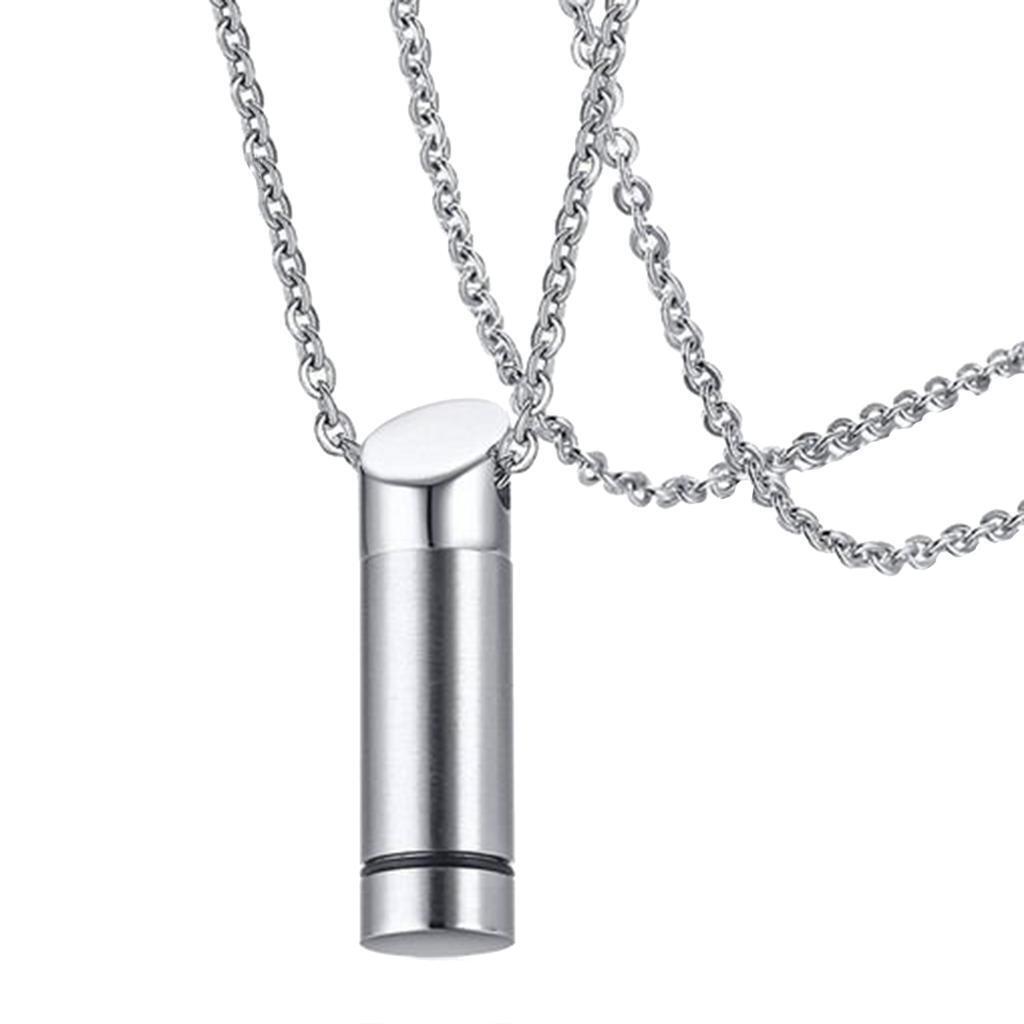 Mini Bottle Stainless Steel Pendant Memorial Ash Keepsake Cremation Necklace