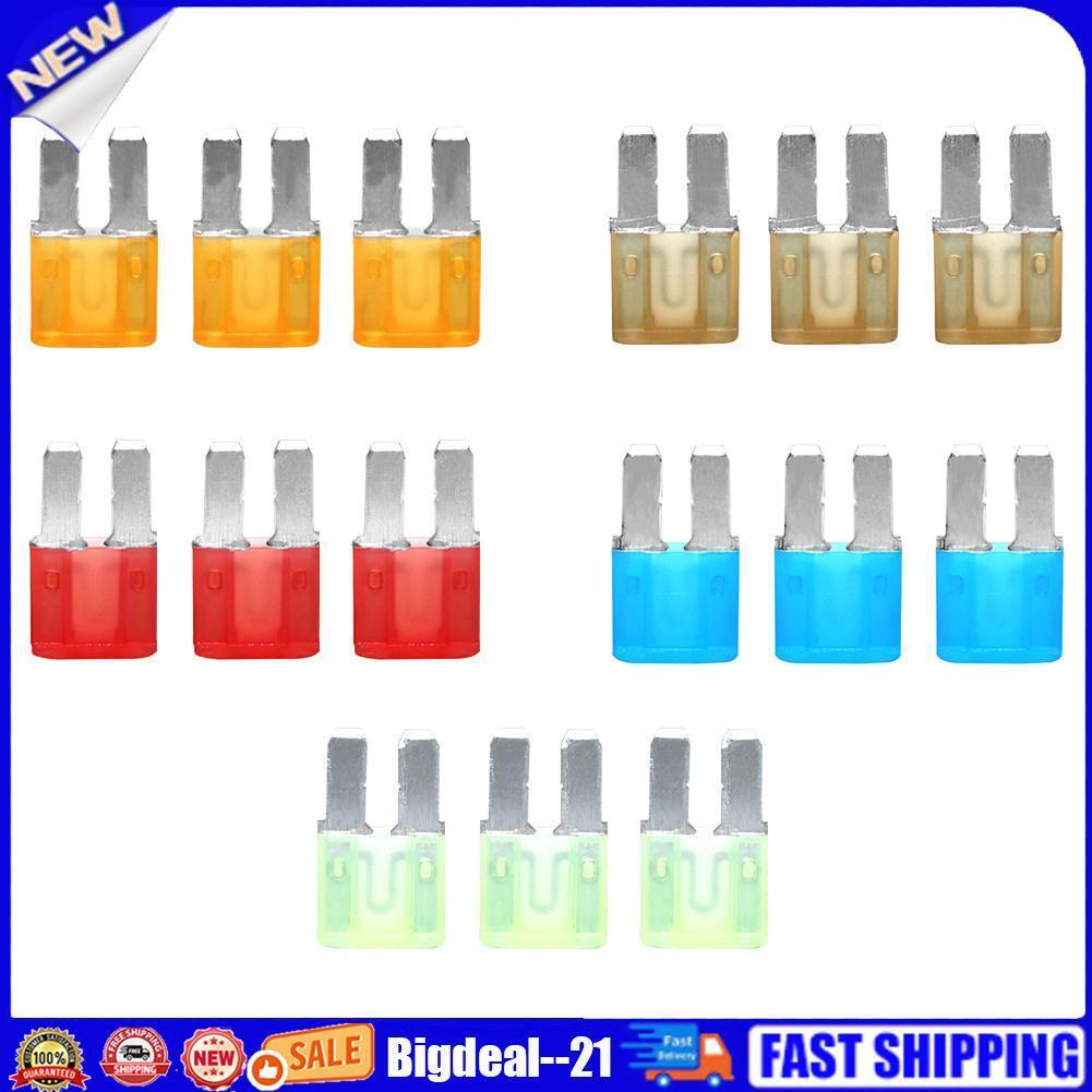 15pcs Micro2 Fuses 5A 7.5A 10A 15A 20A Car Auto Blade Fuse Assortment Kit
