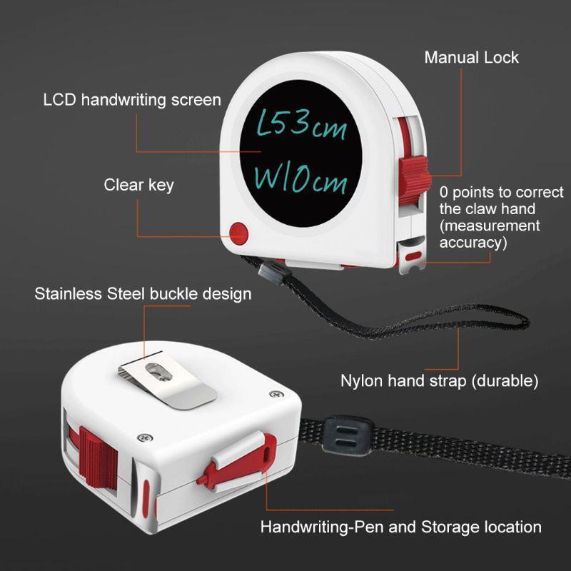 Tape Measure with LCD Screen Writing Tablet Drawing Board Measuring Tape 5m 16ft