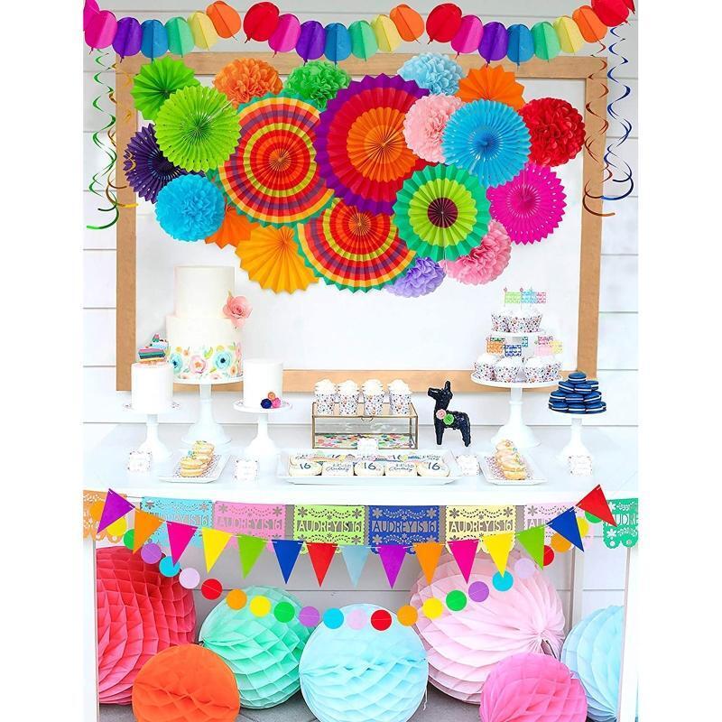 Paper Fans Flower Halloween Party Decoration for Birthday Graduation Baby Shower