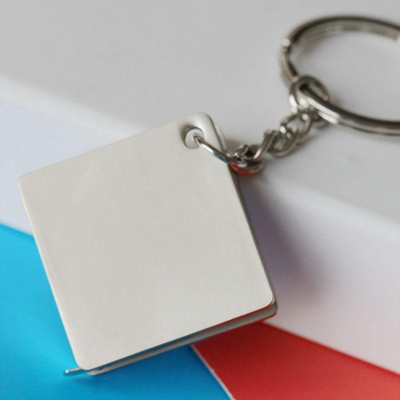 Portable Band Tape Key Chain Metal Ruler Tape Measure Key Ring Line Tape Tools