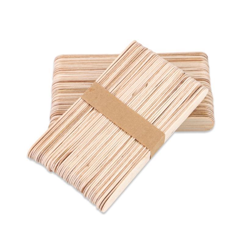100pcs Large Wax Waxing Wooden Body Hair Removal Sticks Applicator Spatula