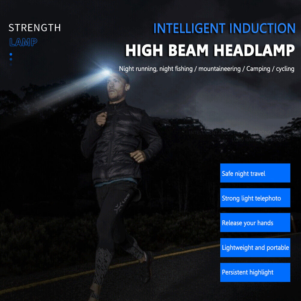 Multi-function Type-C Rechargeable Headlamp Gesture Sensor XPG Headlight