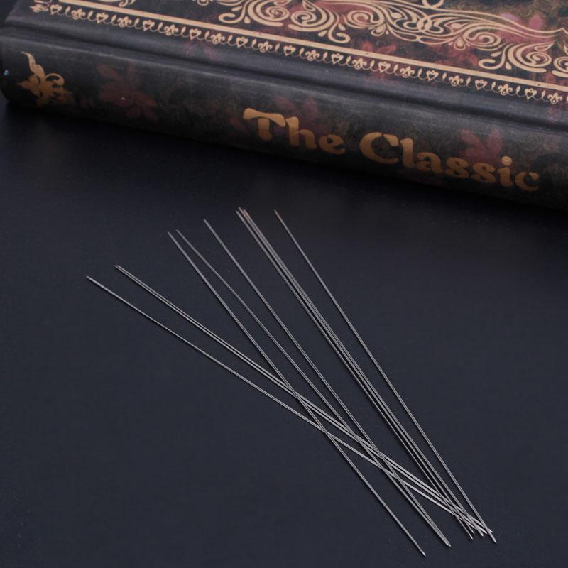 10x Big Eye Curved Beading Needles Threading String Cord Jewelry Tool 0.6x 100mm