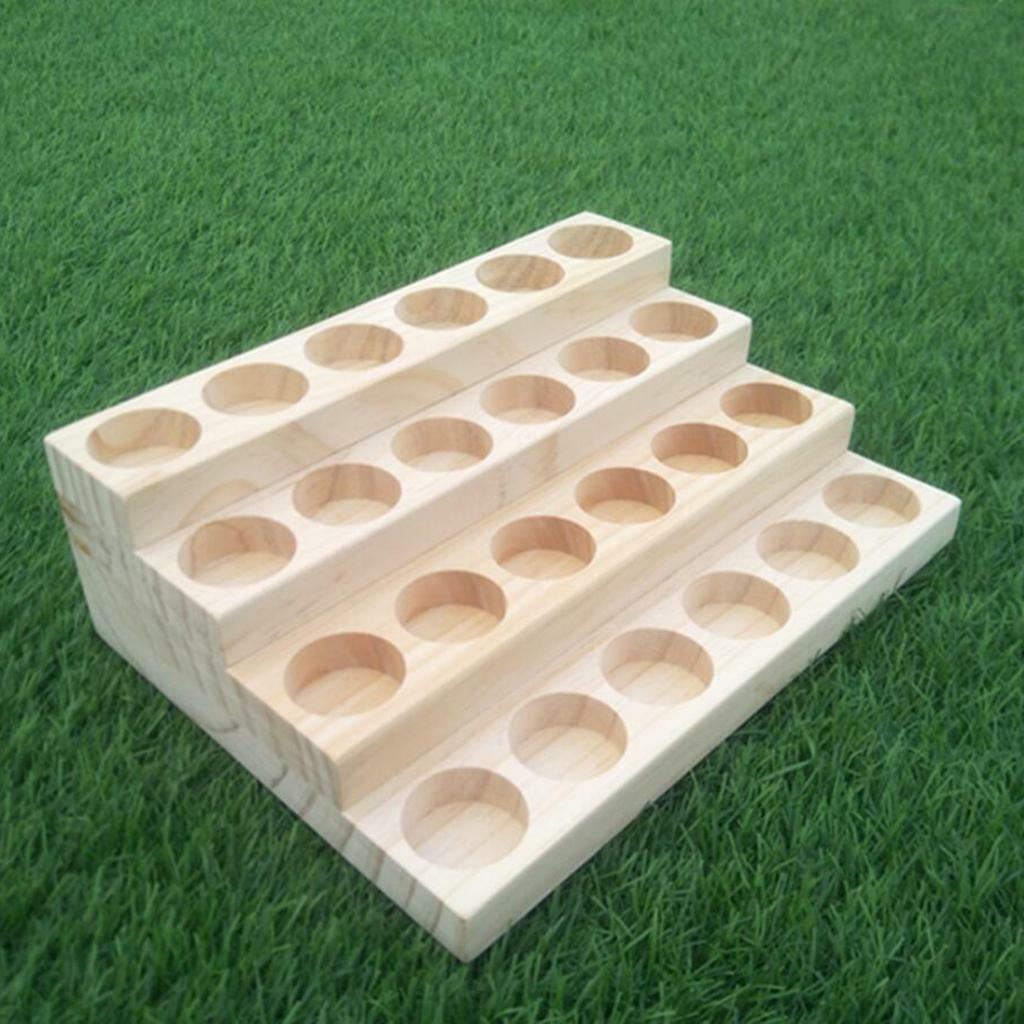 1 Pcs Handmade Wooden Essential Oil Display Rack Tray Aromatherapy Oil Organizer