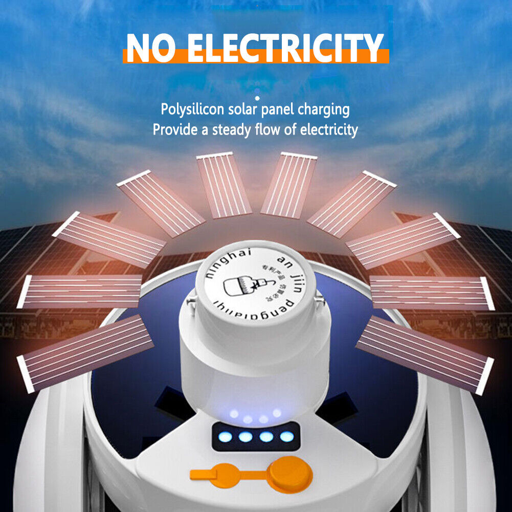 Tent LED Solar Soccer Light USB Rechargeable Portable Night Lamp Flashlight
