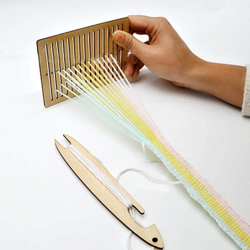 1 Set DIY Mini Tapestry Table Wooden Weaving Loom for DIY Handcraft Supplies