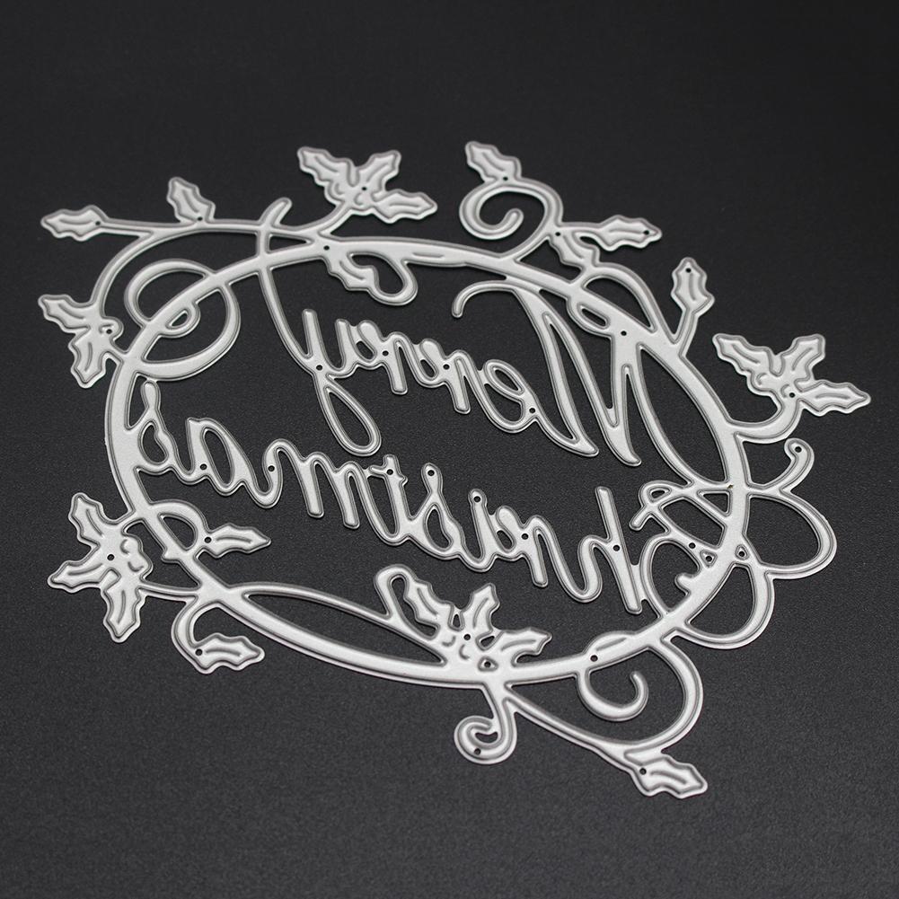 Christmas Words Cutting Die Stencil Scrapbooking Card Template DIY Craft