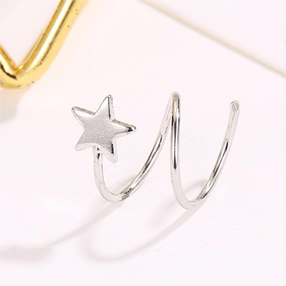 1pc Fashion Stud Earrings Women Korean Style Ear Studs Jewelry Gifts (Star)