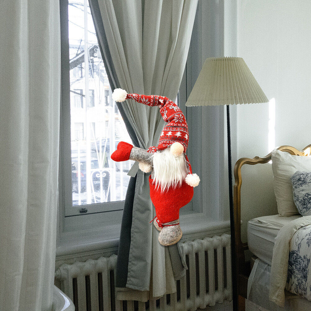 Christmas Santa Gnome Curtain Buckle Home Hotel Xmas Tree Pendant (Grey)