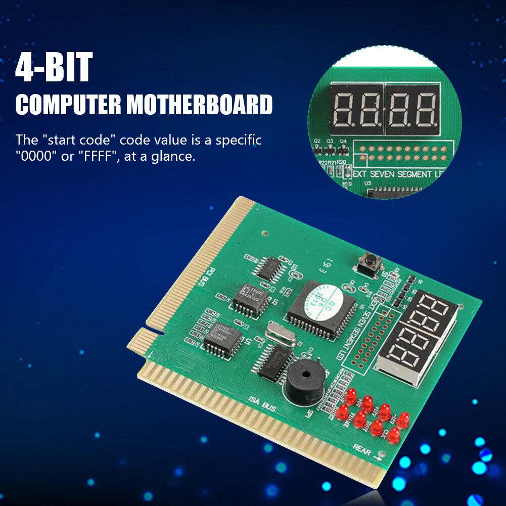 4-Digit PC Analyzer Diagnostic Post Card Motherboard Fault Tester for ISA