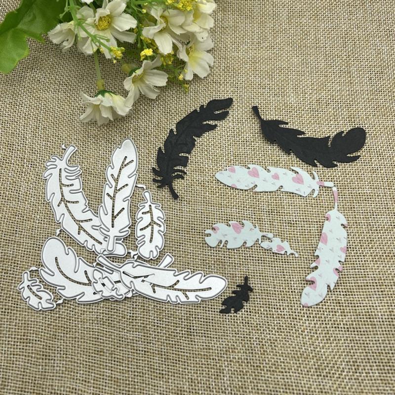 Feathers Metal Cutting Dies Scrapbooking Stencil Die Cuts Card Embossing Album
