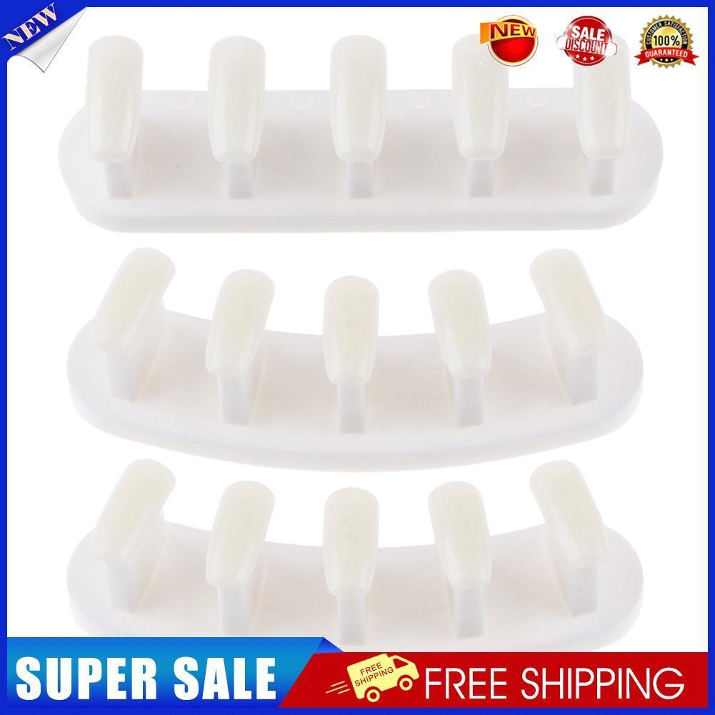 3 in 1 Nail Holder Practice Training Display Stand w/15pcs Nail Tips (White