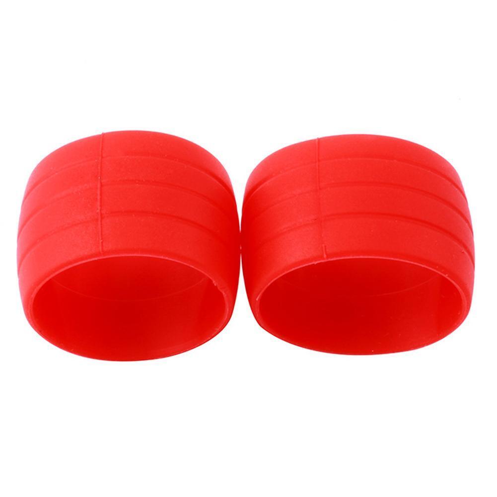 1 Pair Bicycle Silicone Plug Rubber Wear-resisting Handlebar Ring (Red)