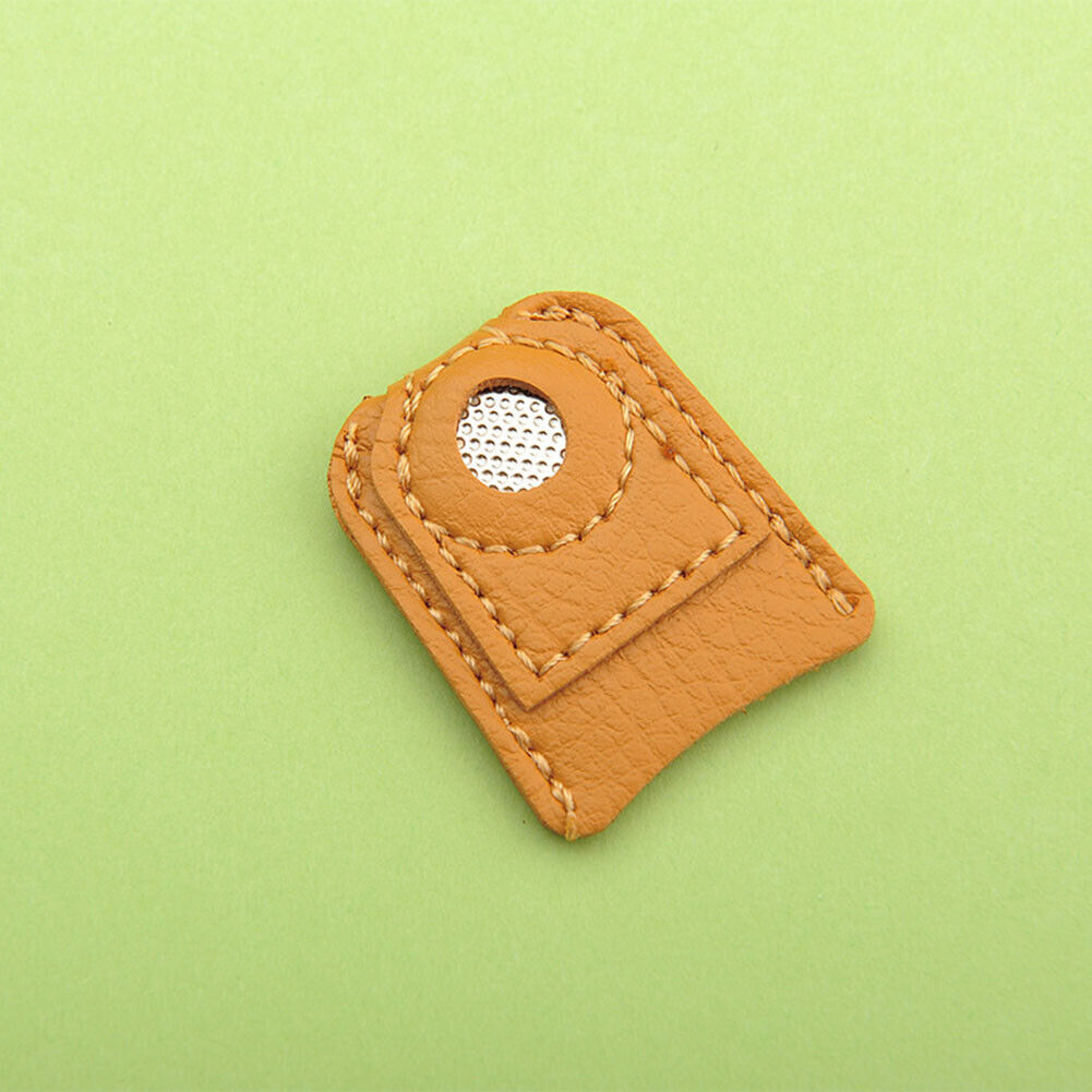 Leather Coin Thimble Soft Needlework Finger Cover Tip Patchwork Sewing Tool