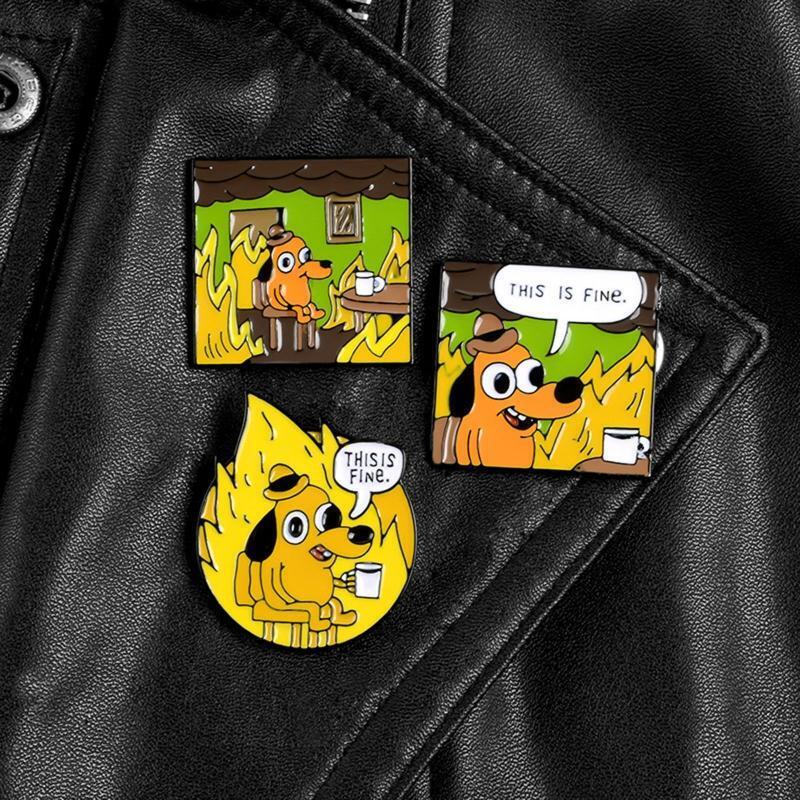 3Pcs Cute Enamel Brooch Pins Cartoon Animal Various Novel Designs Brooch
