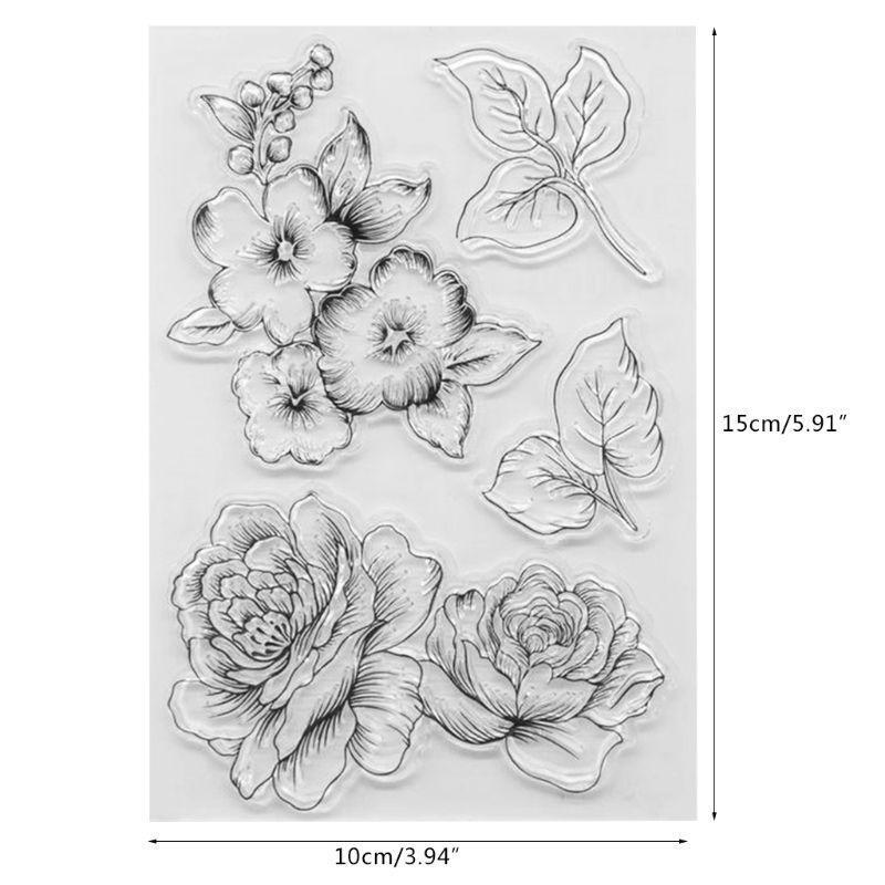 Flower PatternTransparent Silicone Clear Stam Home Festival Family DIY Album