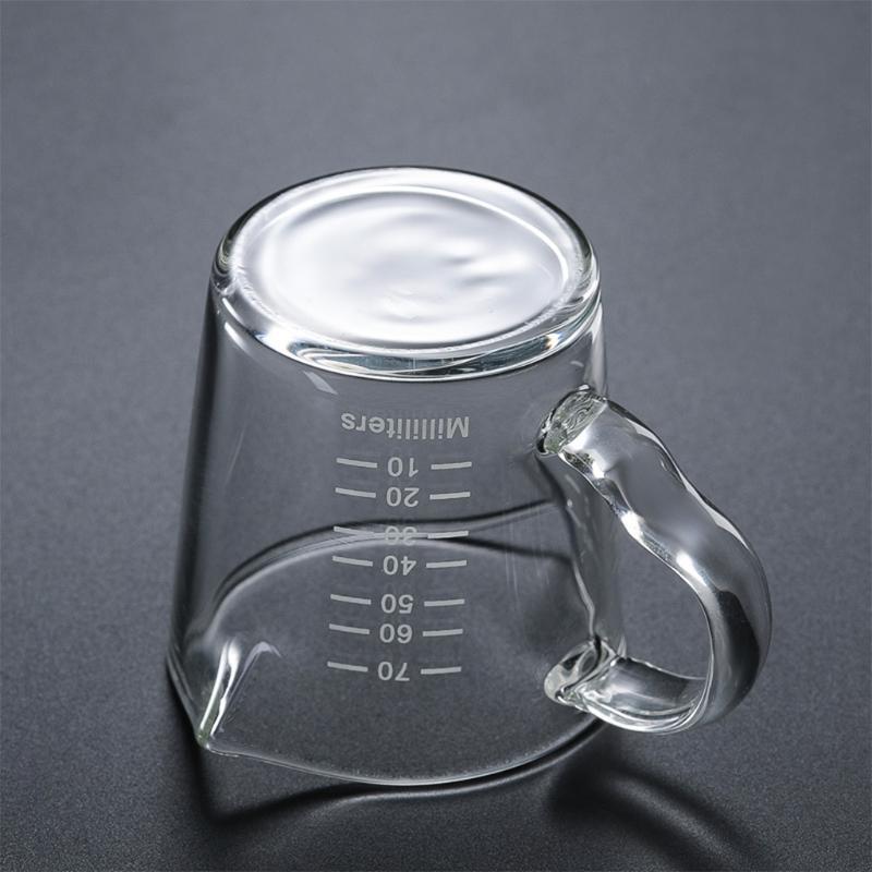 Heat-resistant glass measuring cup jigger for espresso coffee Double-mouthed oun