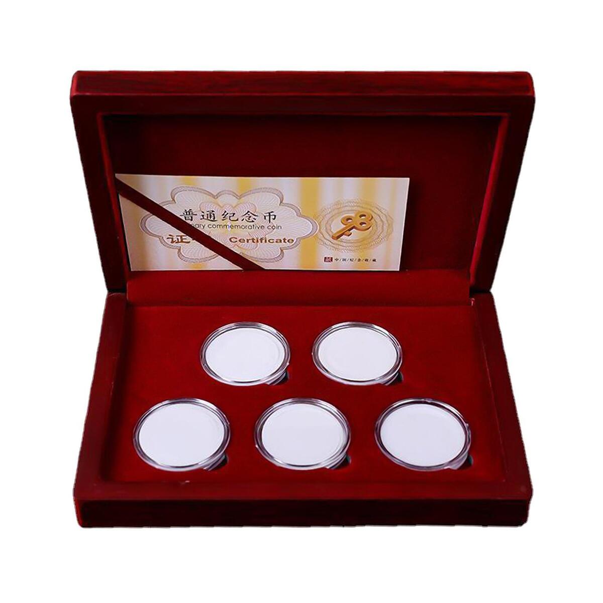 Wooden   5 Grids Case with Cushion Pad for s Luxury Gifts