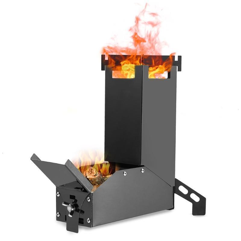 Wood Burning Folding Camp Stove Stainless Steel Backpacking Hiking Tent Stove
