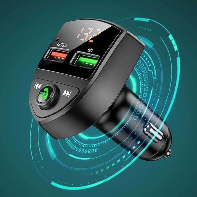 TYPE-C 5V Car Mp3 Player FM Transmitter Dual Digital Display for 12-24V Cars