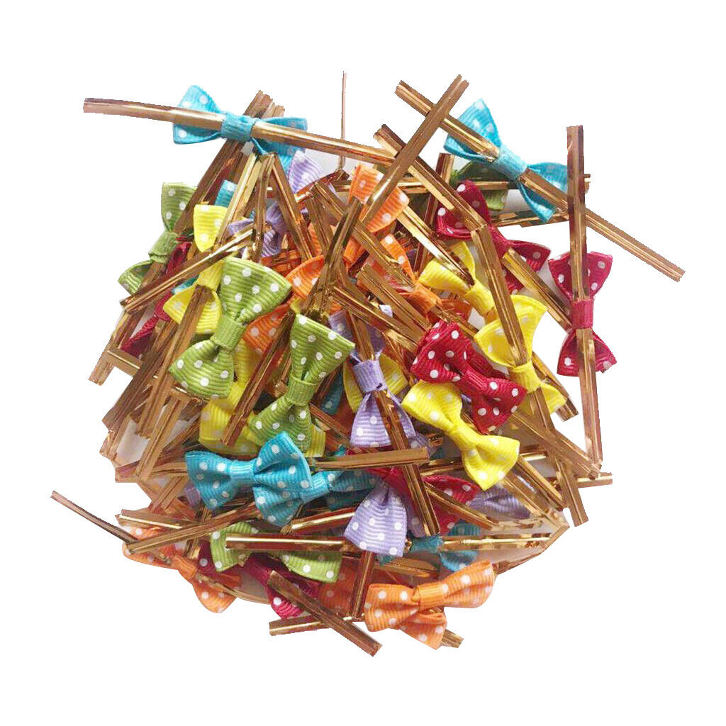 150 Pieces Bowknot Sealing Wire Bakery Packing Cake Decoration