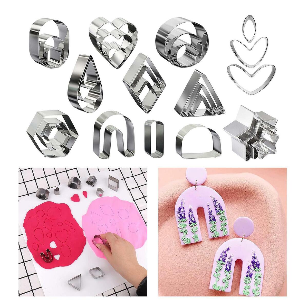 Stainless Steel Earring Cutting Mold DIY Cookie Cutters Set for Cake Biscuit