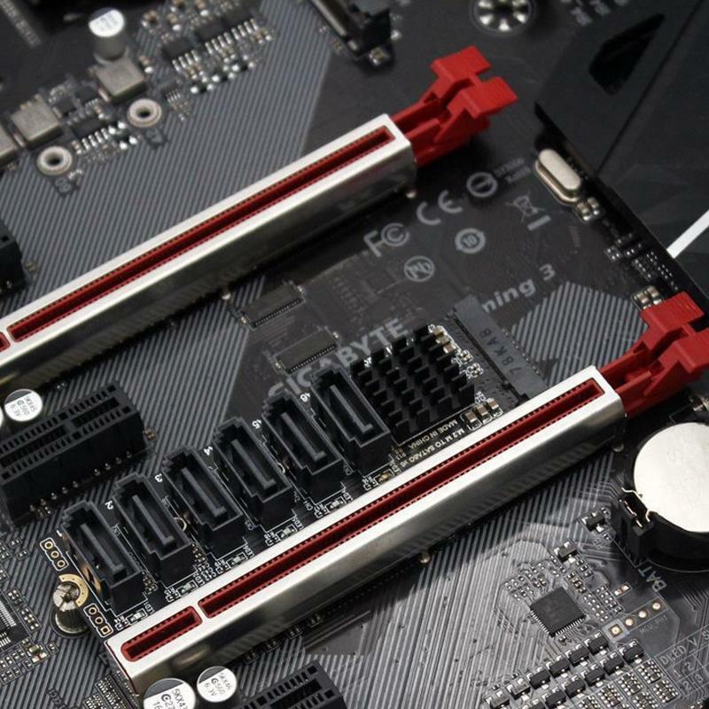Pcie X2 M.2 Key M to 6-Port Sata 3.0 Adapter Card Ngff Nvme Sata 3.0 Converter