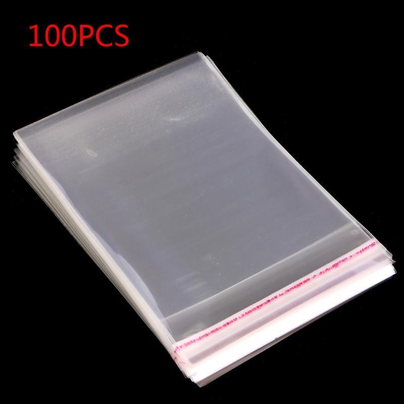 100Pcs Plastic Clear Treat Gift Bags Self-Adhesive Sealing Plastic Bags in Bulk