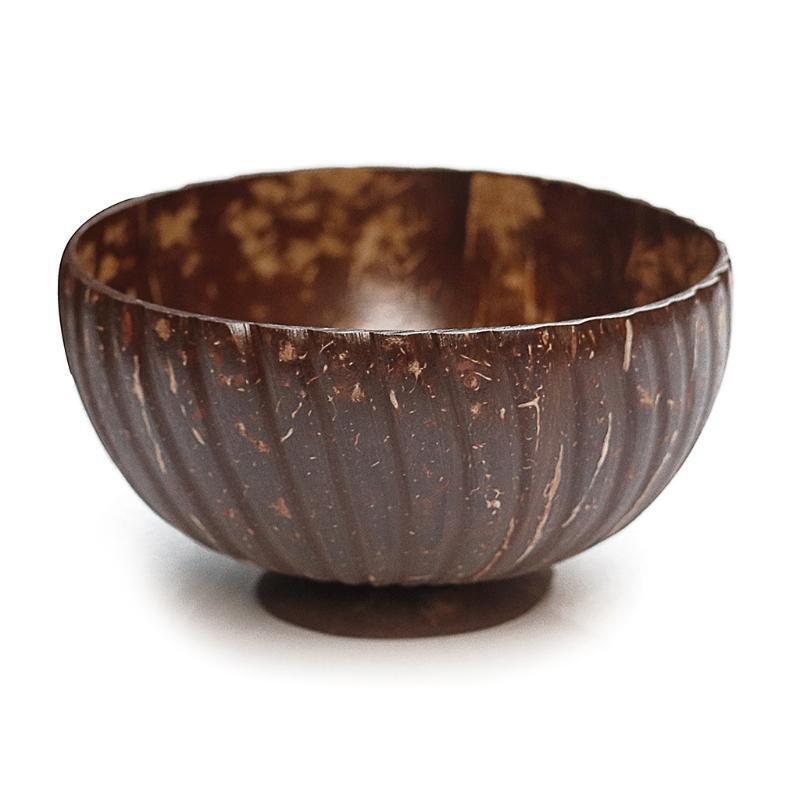 Carved Natural Coconut Bowl Creative Coconut Shell Fruit Salad Bowl