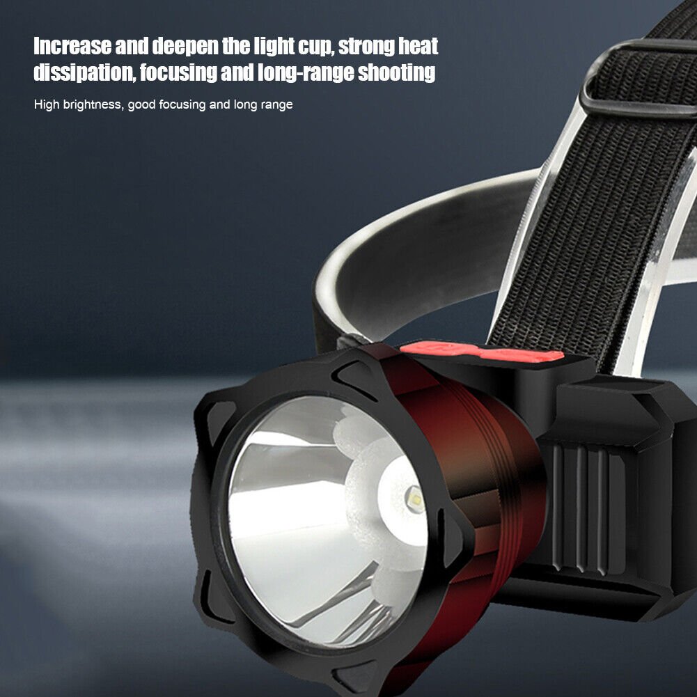 1200mAh Portable Fishing LED Headlight USB Rechargeable Waterproof Headlamp