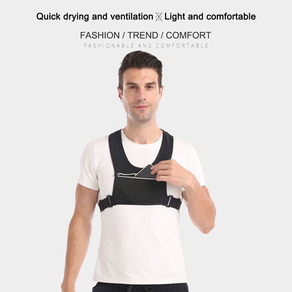 Men Women Reflective Cell Phone Undershirt Bag Breathable Running Vest Bags